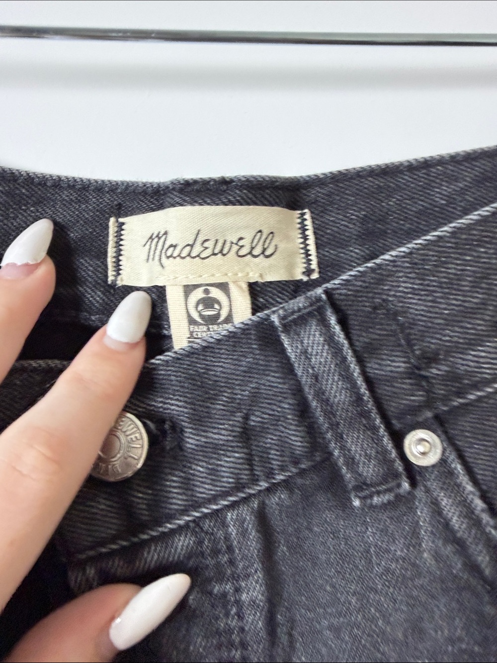 Madewell Black Cutoff High-Rise Denim Shorts - Picture 2 of 4